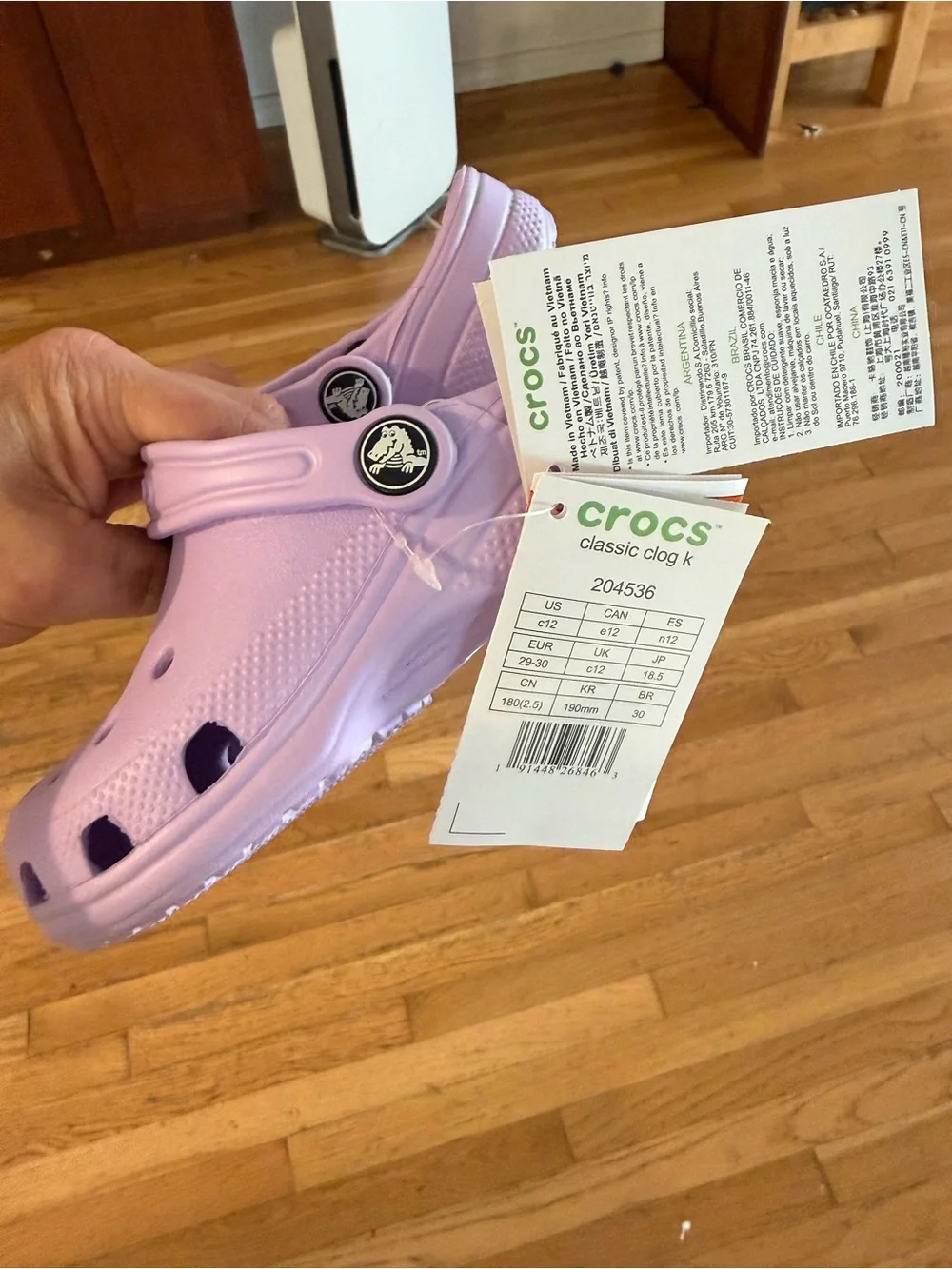 CROCS Kids Classic Clog in Light Purple